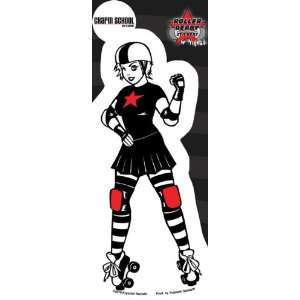  Charm School Art   Roller Derby Star Girl   Sticker 