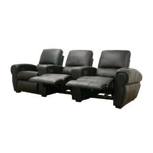  Moondance Black Home Theater Seating   Row of 3
