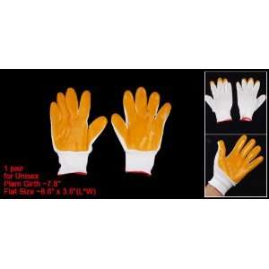   of Orange Latex Rubber Palm White Working Gloves