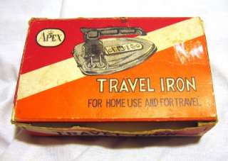 Vintage Apex Fold Up Travel Iron Original Box Japan  