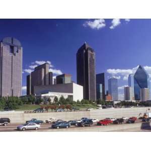 Downtown Skyline from Freeway, Dallas, TX Photographic 