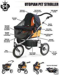 Utopian Pet Three Wheel Pet Stroller (Color Orange)  