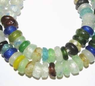   Handmade Krobo mixed Annular Donut Recycled Glass Trade Beads  