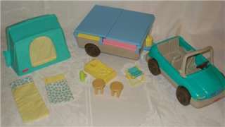   Family Dollhouse Convertible Camper Car, Pop Up Camper, Tent  