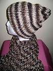 Angel Hair Pink and Black Knit Hat and Scarf Set  
