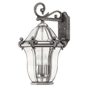   Sky 1 Light Outdoor Wall Light in Olde Iron with Clear Beveled glass