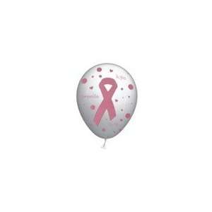  Pink Ribbon White Latex Balloon: Health & Personal Care