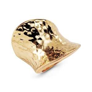  Ladies Gold Tone Unique Modern Fashion Polished Ring 