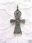 NEW SOLID PEWTER CELTIC SCROLL ANHK PENDANT NECKLACE