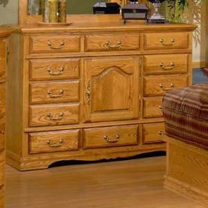   Oversized Dresser with Adjustable Shelf in Medium Wood