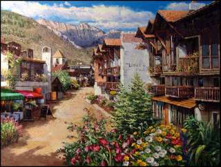 SAM PARK The Lodge in Vail Original Oil on canvas HandSigned with 