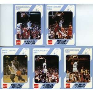 : 1989 UNC University of North Carolina Michael Jordan 5 Card College 