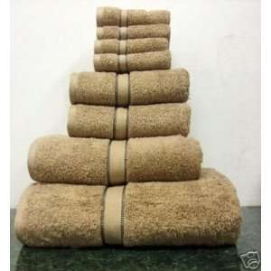  8 PC Luxurious 100% Egyptian Cotton Towel set in Beige 