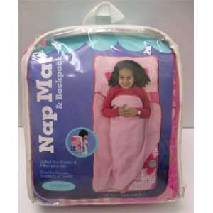  Girls Flowers Toddler Pink Nap Mat Sleeping Bag Backpack 