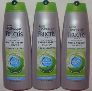 New Garnier Fructis Pyrithione Zinc Anti Dandruff Shampoo Purifies 