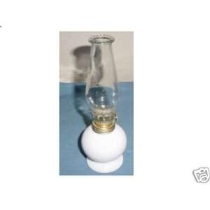  Small White Glass Oil Lamp 