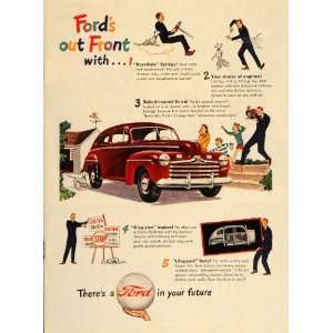  1946 Ad Red Ford Two Door Ford Sedan Automobile Car 