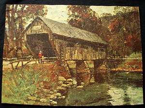   WEEKLY Picture Jig Saw Puzzle THE COVERED BRIDGE Series C 4 COMPLETE