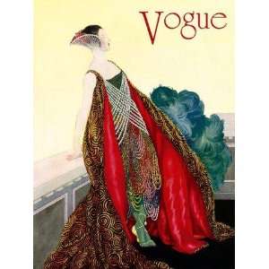 com Fashion Lady Red Dress VOGUE Poster 12 X 16 Image Size Vintage 
