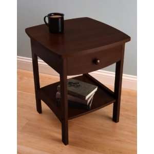    Curved End Table/Night Stand with One Drawer: Home & Kitchen