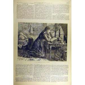  1877 Poor Seamstress Christmas Morning Portrait Lady