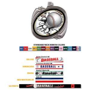 Hasty Awards Custom Baseball Bust Out Insert Medals GOLD MEDAL / RED 
