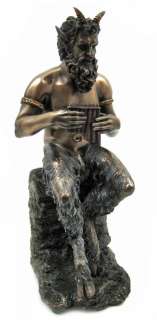 Bronzed Finish Pan Faun Statue Greek Mythology  