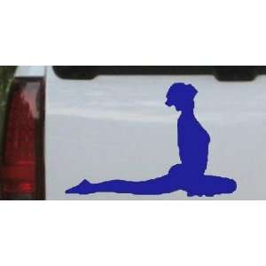 Yoga Pose Silhouettes Car Window Wall Laptop Decal Sticker    Blue 5in 