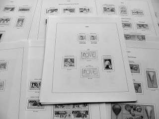 US Stamp Album Pages B/W #1387 2065 (1970 1983)  