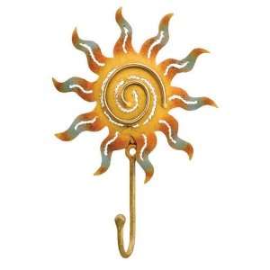 Tropical Sun Rays Sunshine Aztec Metal Art Wall Hook Peg  