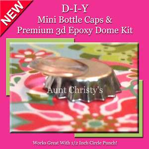 100 Mini Bottle Caps & 3d Epoxy Dome Kit Lens Kit DIY  