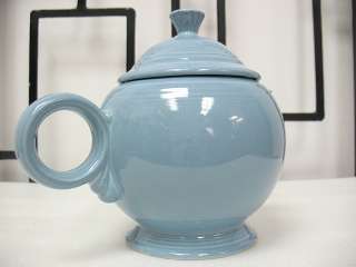   Laughlin Fiesta Ware China Periwinkle Blue Circle Handle Tea Pot w Lid