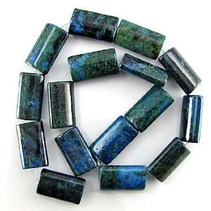 25mm blue green azurite rectangle beads 16 strand:  Home 