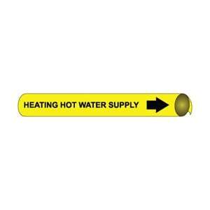   Pipe Marker Strap On, Heating Hot Water Supply B/Y, Fits 6   8 Pipe