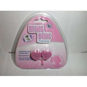  MAXIMO BLING BUDS HI FIDELITY HEART SHAPED PINK EARBUDS 