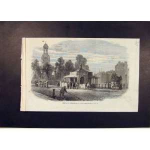  Kennington Turnpike Gate Old Print 1865 Antique: Home 