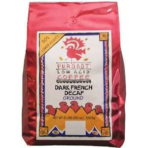   Low Acid French Roast Natural Decaf Grind Drip Grind, 5 Pound Bags