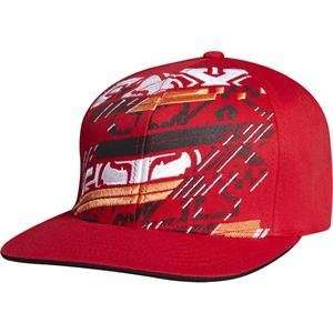  Fox Racing Line Check Flexfit Hat   Large/X Large/Red 