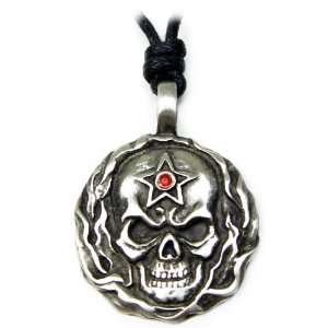 AM5648   The Hex Pewter pendant on cord Jewelry