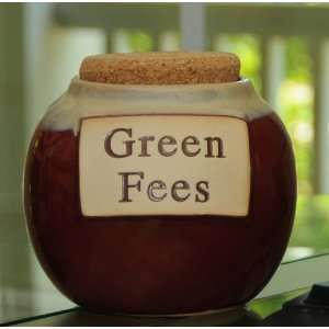    Tumbleweed Green Fees Ceramic Money Jar with Lid