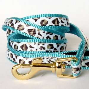  Stinky G Designer Dog Leash Leopard Chic Blue 4ft: Pet 