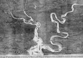CIVIL WAR MAP, ISOMETRIC VIEW GRANTS VIRGINIA CAMPAIGN  