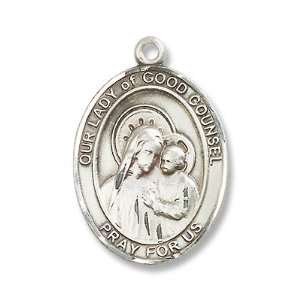  Sterling Silver Our Lady of Good Counsel Medal Pendant 