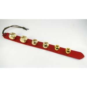   : Gold Sleigh Bell Red Leather Door Decoration Hanger: Home & Kitchen