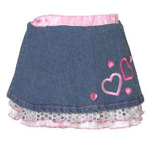   Infant Girls Heart Jeweled Sequined Jean Skirt 12 24m: Lipstik: Baby