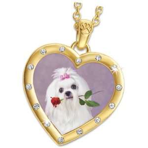  Puppy Love Maltese Pendant: Jewelry