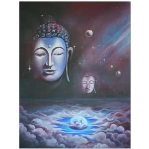    Buddha On The Sky Painting~Handmade Bali Art~New: Home & Kitchen