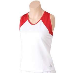 balle de Match Racer Yip Womens Tennis Tank Top   White/Red   W06305 
