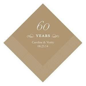 60th Anniversary Napkins   Wedding   Personalized   25 colors