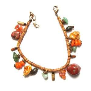 Tropical Theme Bracelet with Assorted Semi Precious Gemstones